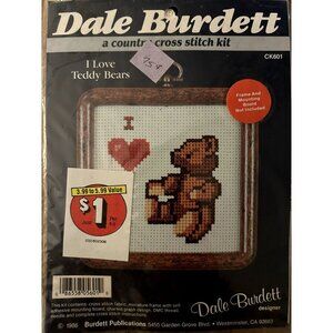 Vintage Dale Burdett I Love Teddy Bears Cross Stitch CK 601 NOS